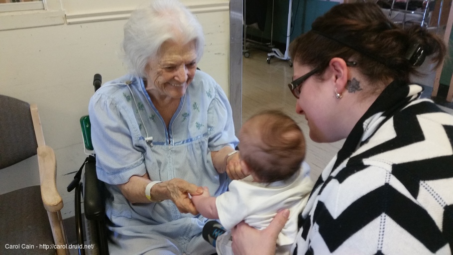 Mom meeting Royce for the first time