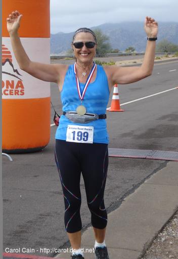 Norma finishes the Desert Half Marathon