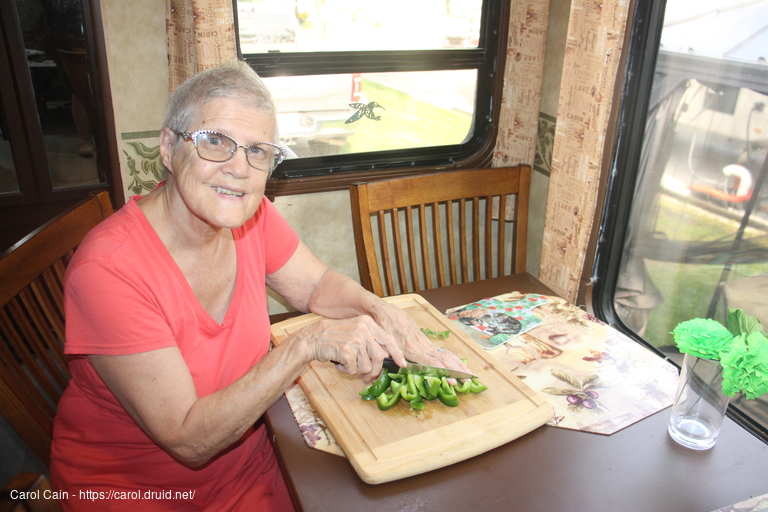 Carol cutting veggies 2023.09.11