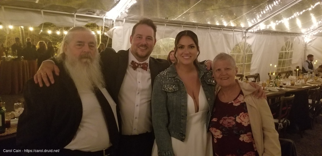 D'Arcy, Melissa, Evan and Carol at Melissa and Evan's wedding 2022.10.01