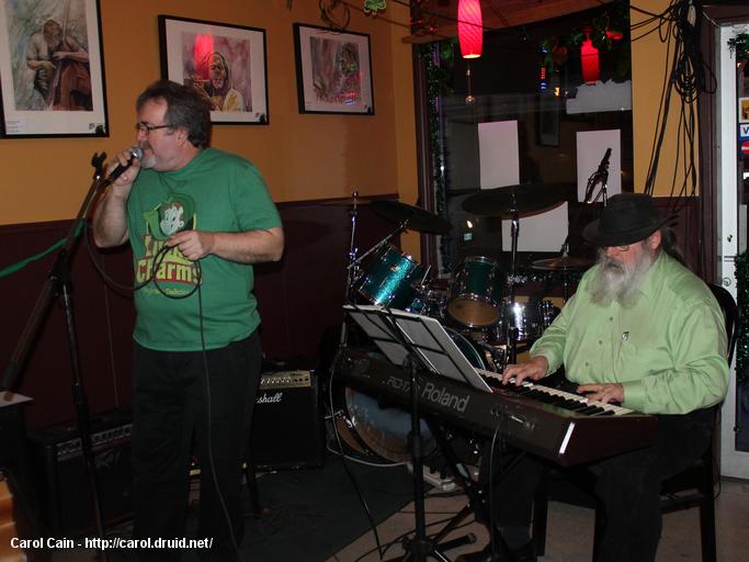 Gary singing at the Beashes Blues Fest backed up by D'Arcy