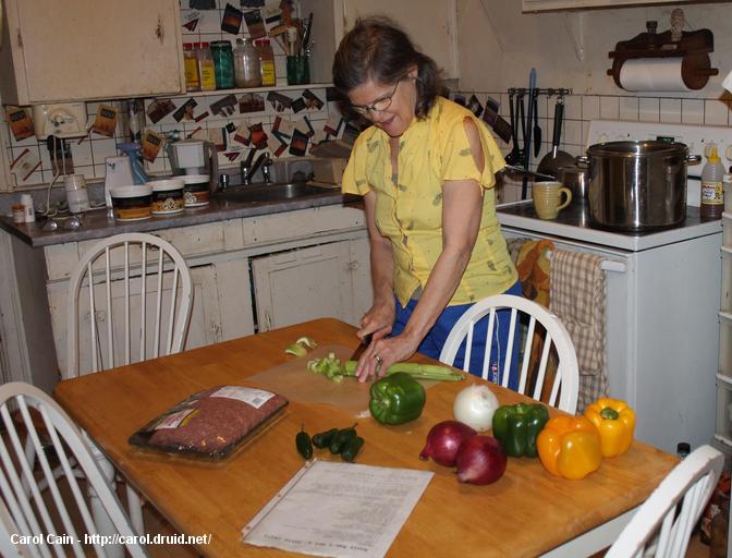 Carol making chili