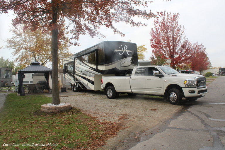 D'Arcy backing the RiverStone into our spot