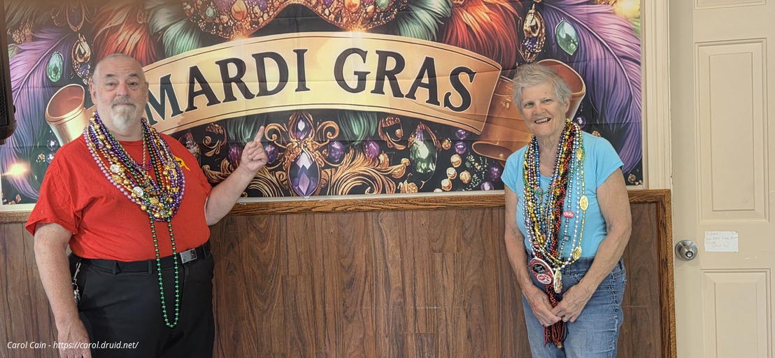 D'Arcy and Carol at Mardi Gras Party D'Arcy and Carol at Mardi Gras Party