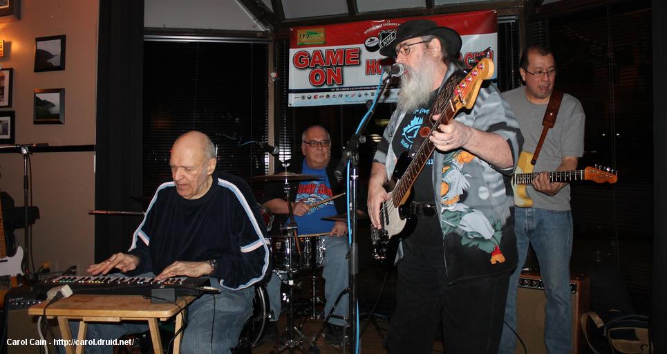 Lee on mini keys, Ernie on drums, D'Arcy on bass and vocals and Andy on guitar